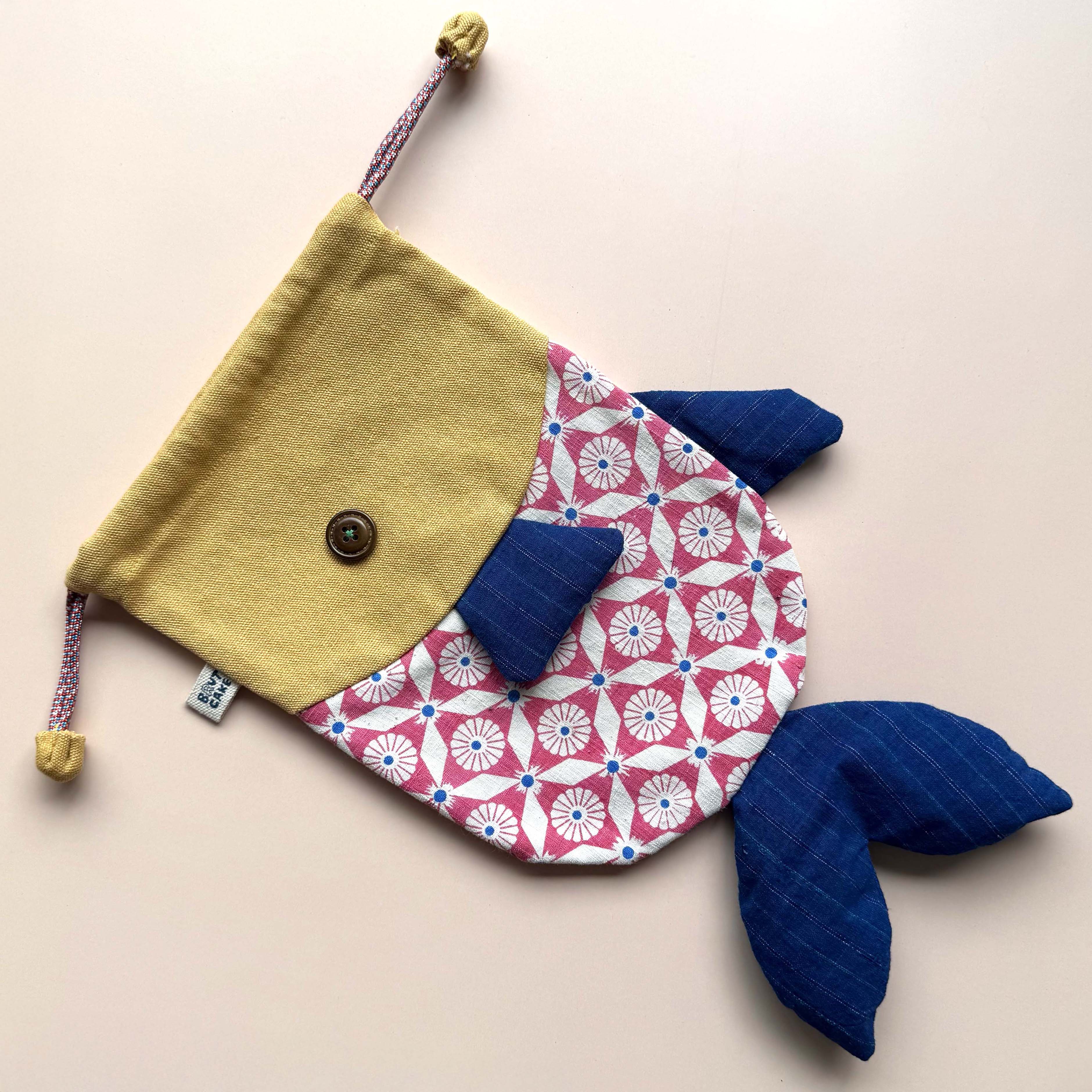 Fish Drawstring Pouch - Vintage Print Edition