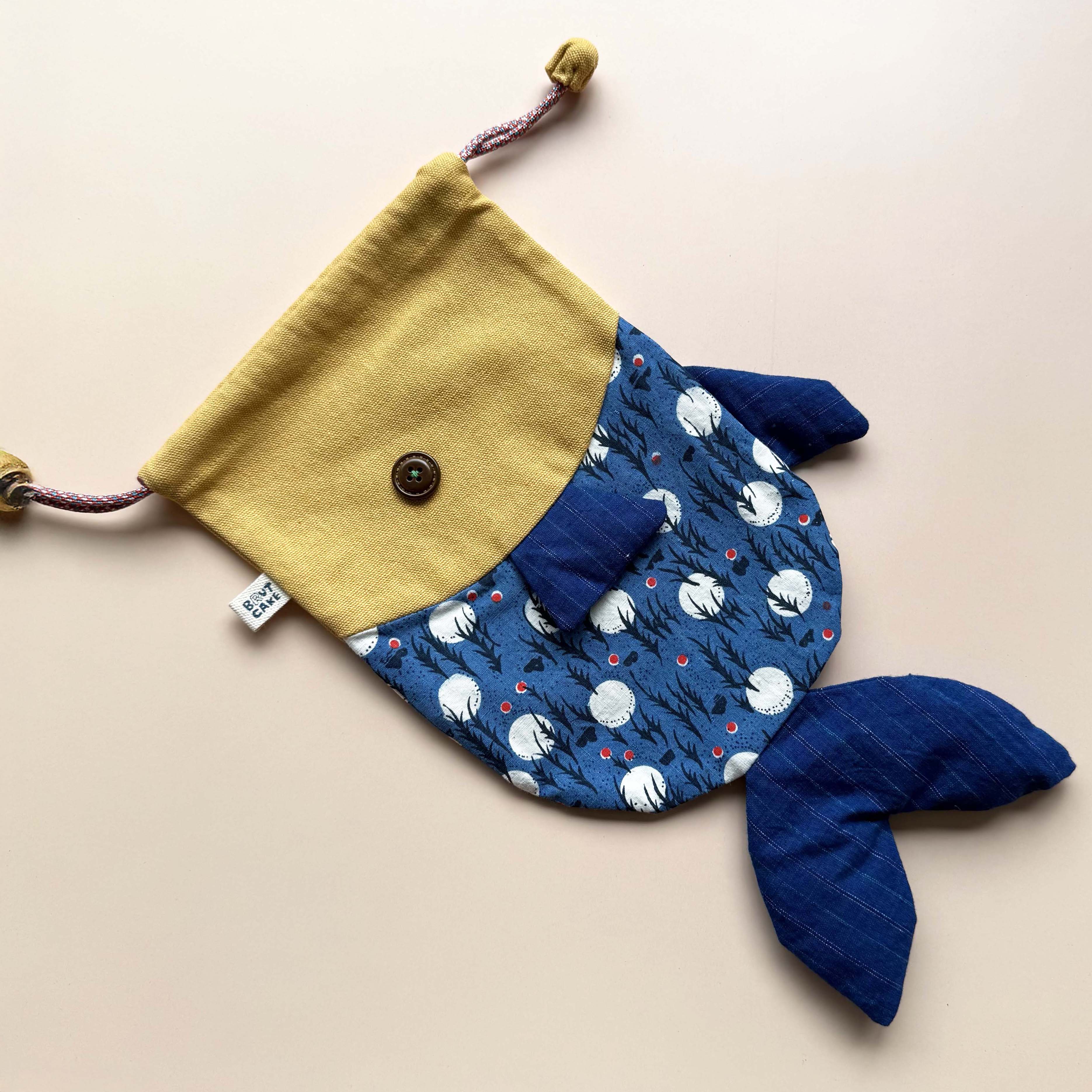 Fish Drawstring Pouch - Vintage Print Edition
