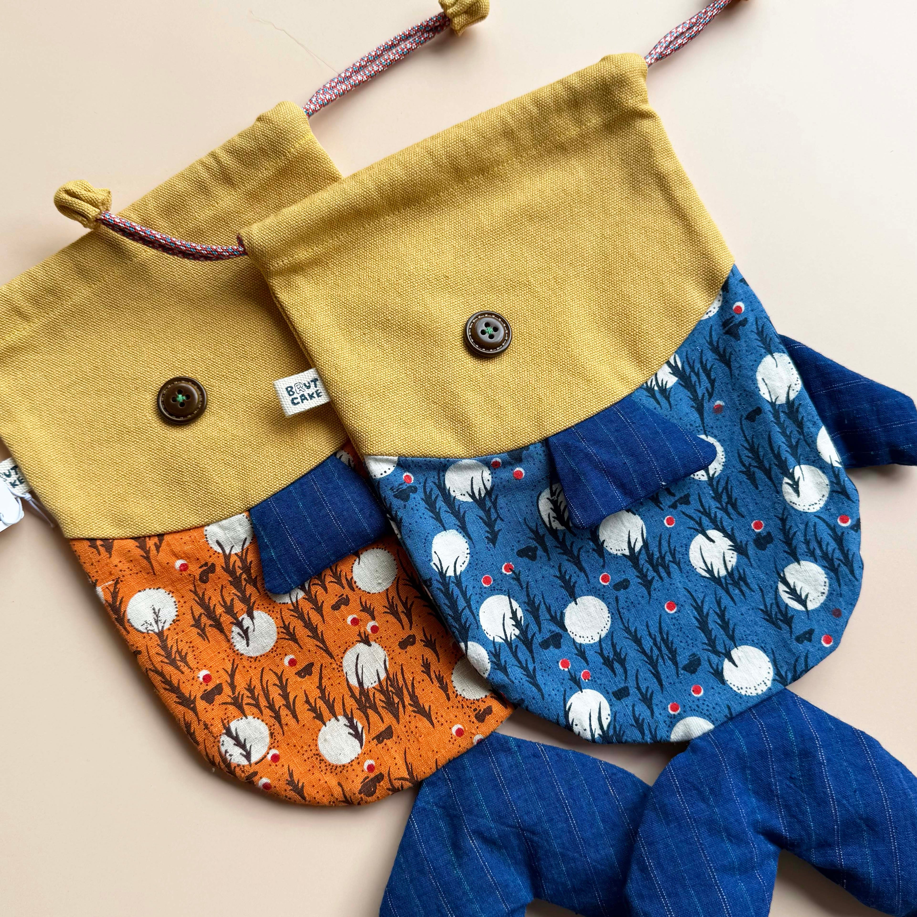 Fish Drawstring Pouch - Vintage Print Edition