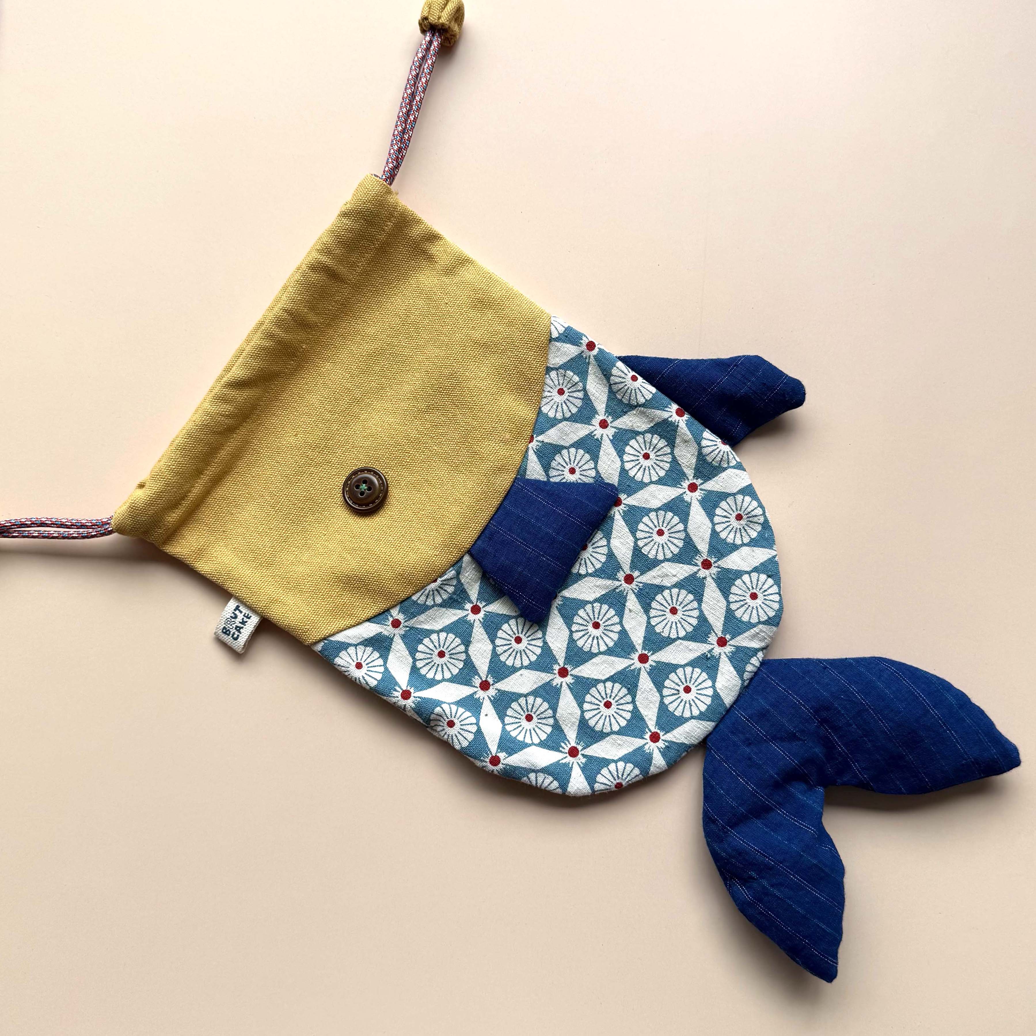 Fish Drawstring Pouch - Vintage Print Edition