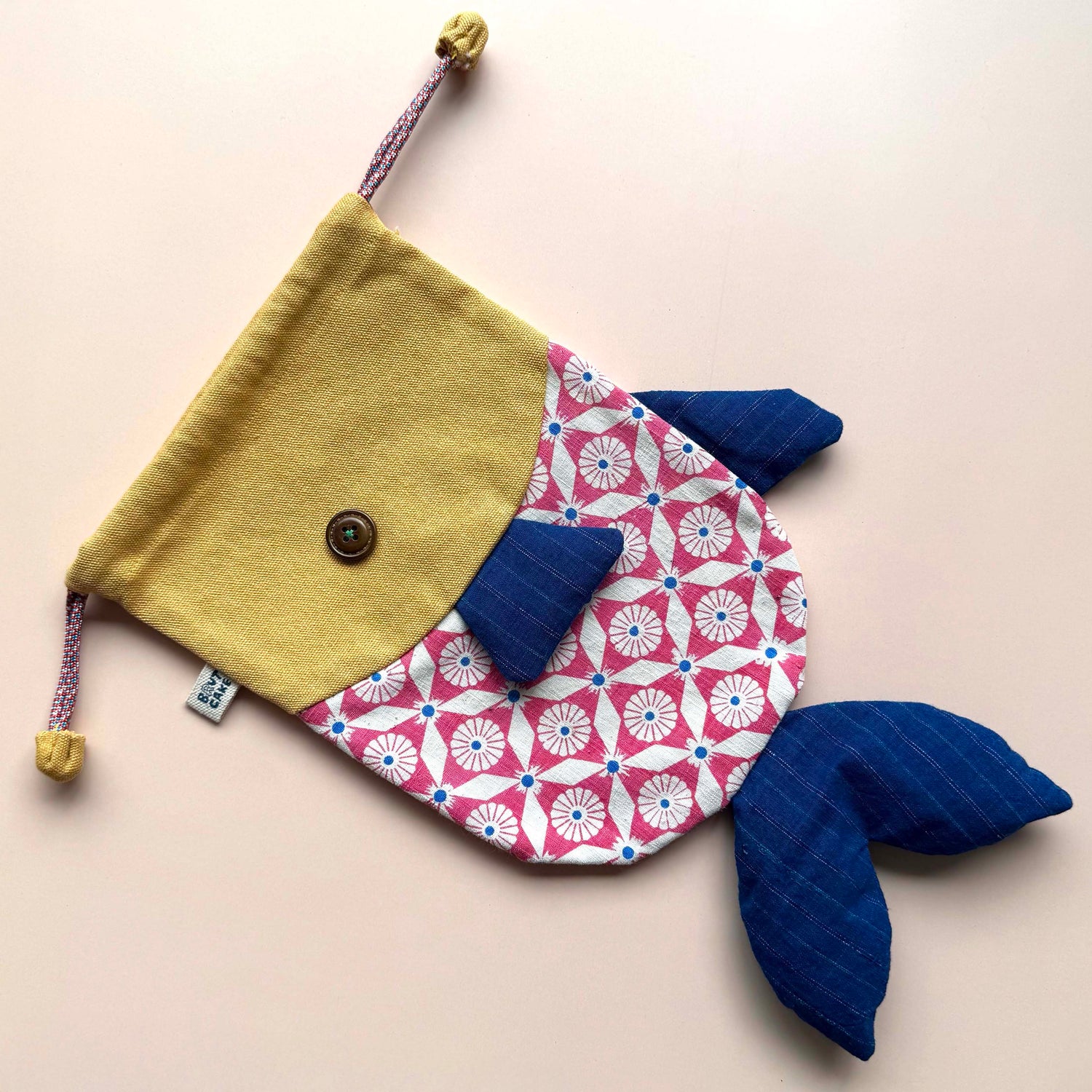 Fish Drawstring Pouch - Vintage Print Edition