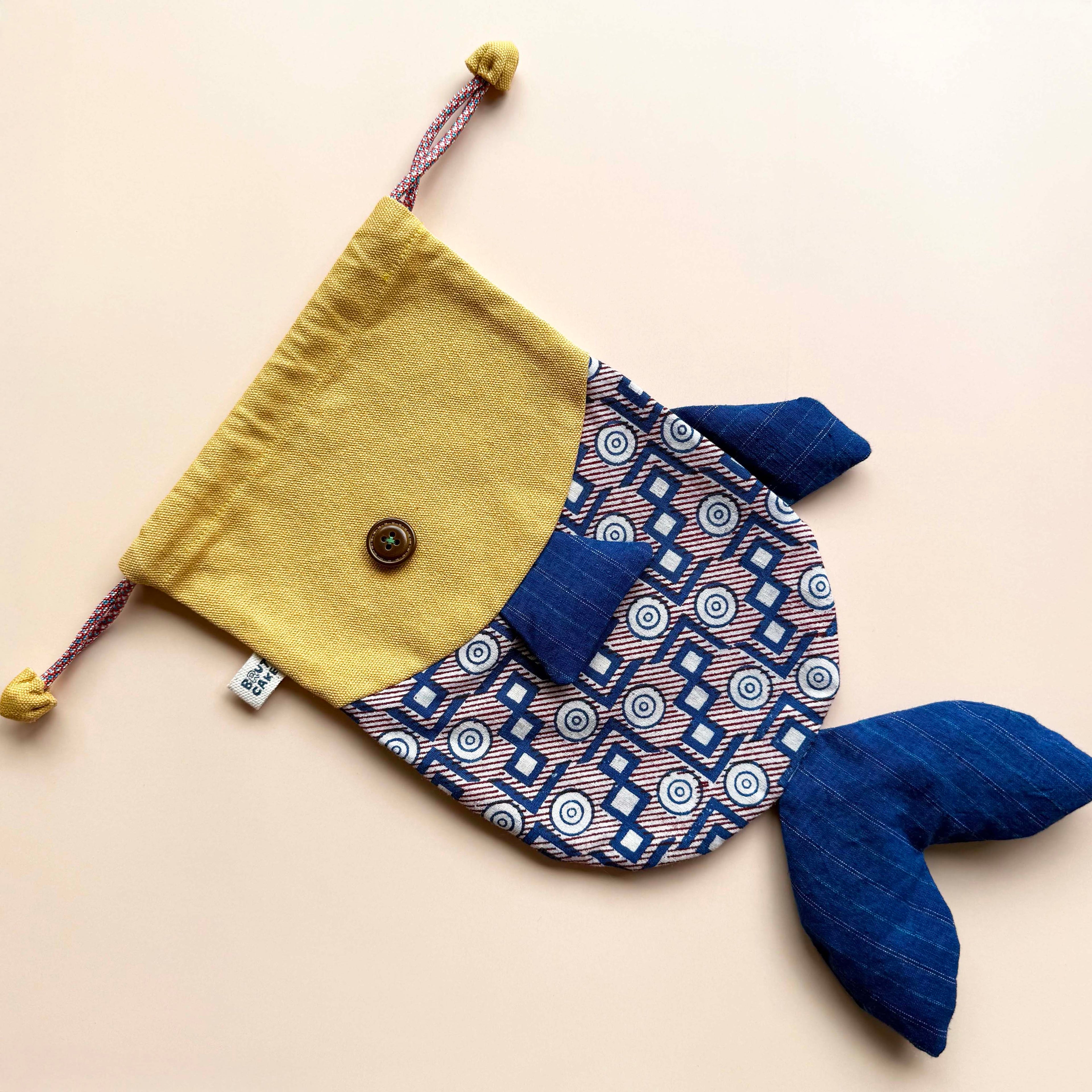 Fish Drawstring Pouch - Vintage Print Edition