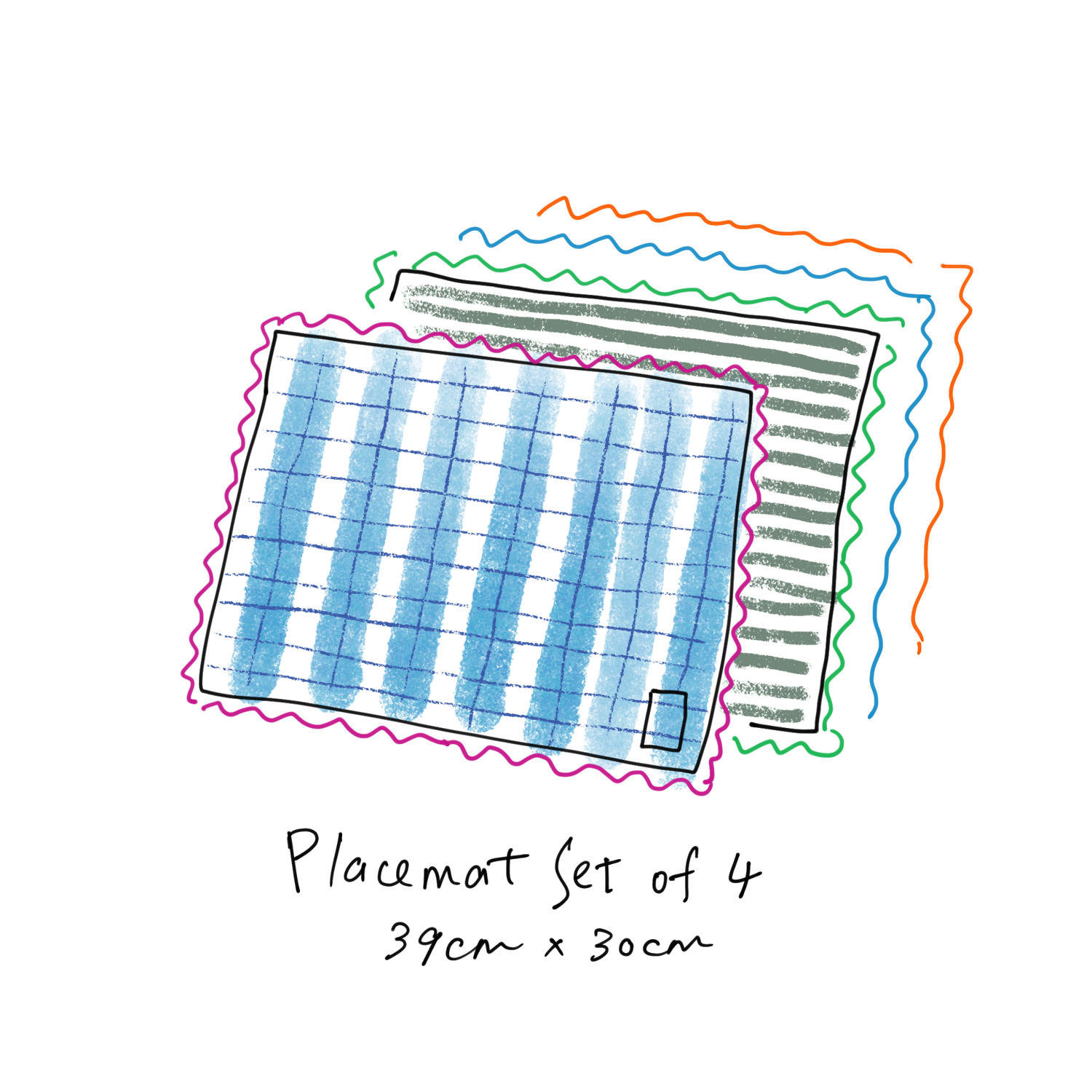 Color Rickrack Placemat Set of 4