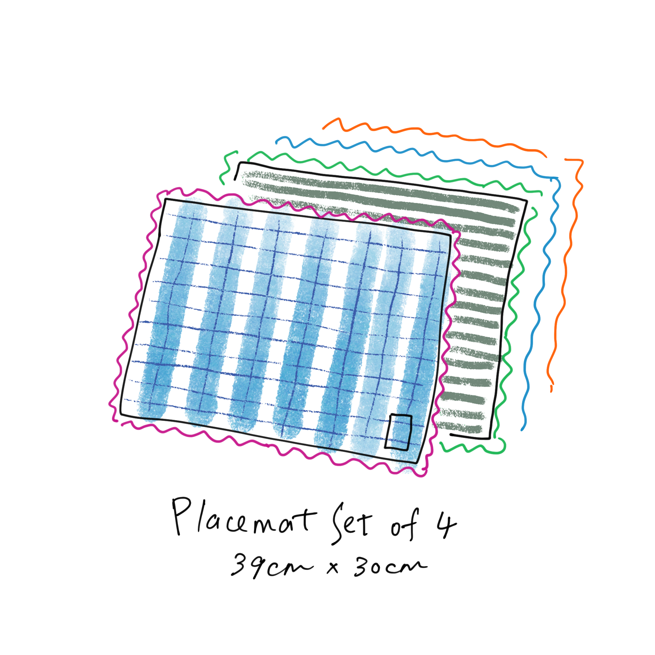 Color Rickrack Placemat Set of 4